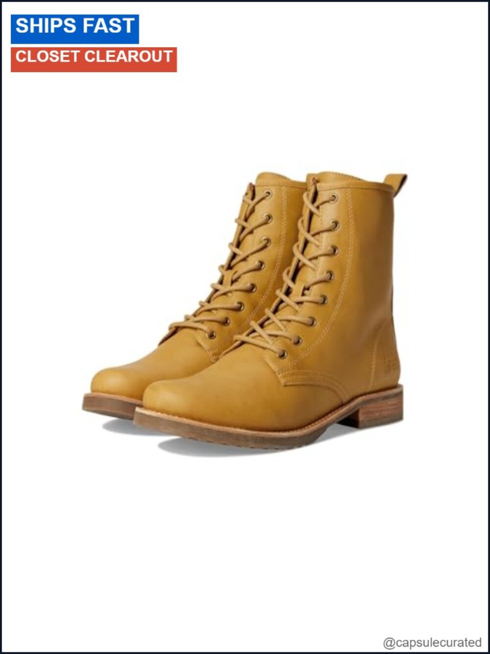 FRYE AND CO. Chesnee Combat Boots Leather Lace-Up Ankle Booties